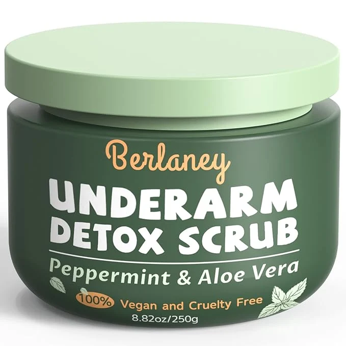First-Class Armpit Detox Scrub 8.8 oz with Peppermint Aloe Vera and Walnut Shell Powder Practical
