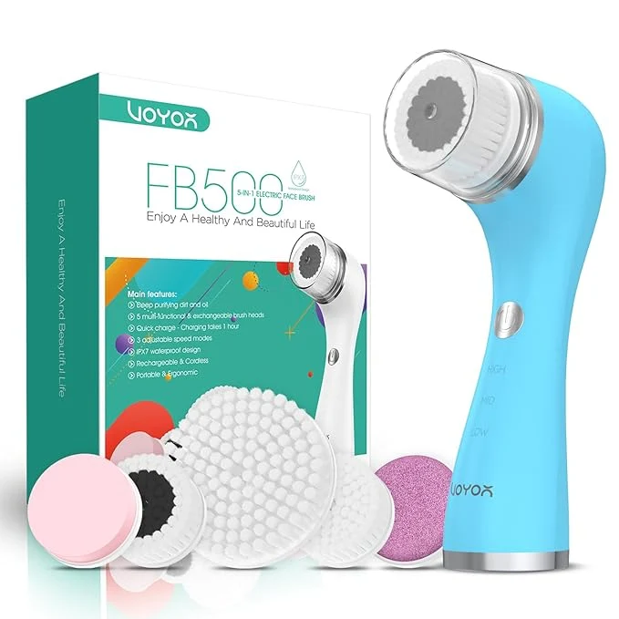 Contemporary VOYOR Facial Cleansing Brush Rechargeable Spin Face Brush Waterproof 5-in-1 Elegant