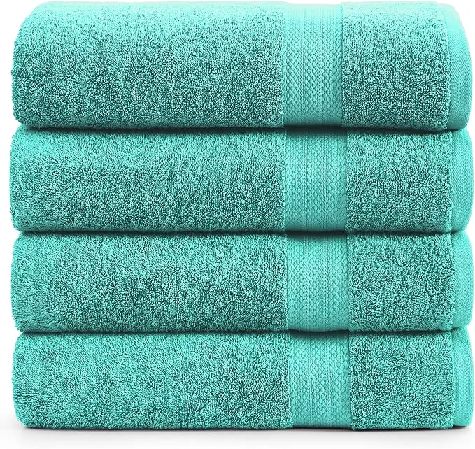 Top-Quality LANE LINEN Cotton Premium Bath Sheets Set of 4 High-Performance