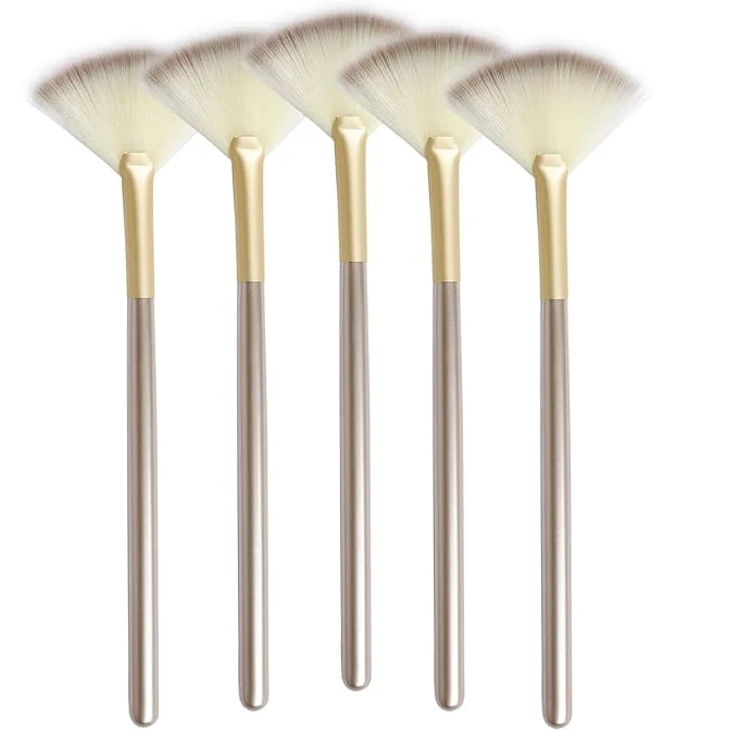 Sustainable Slim Soft Facial Fan Brush Makeup Cosmetic Multi Use Mask Acid Applicator Elite