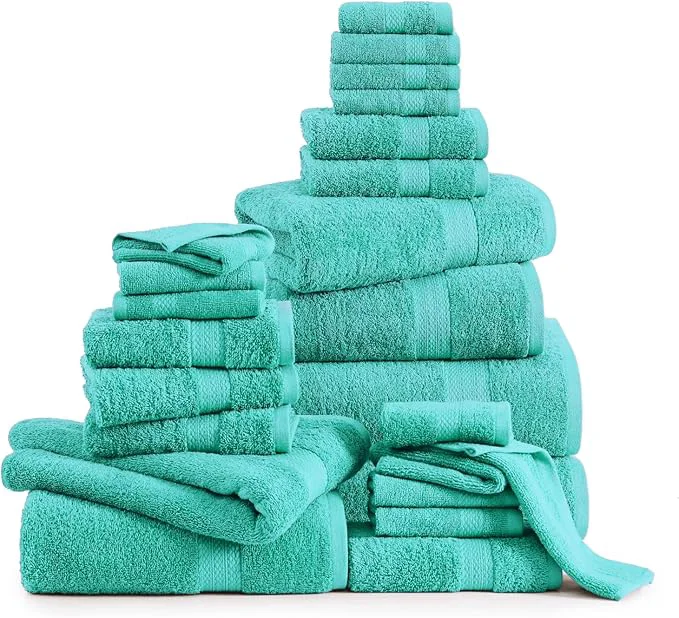 Prestigious LANE LINEN 24 PCs Cotton Bath Towels Set Safe