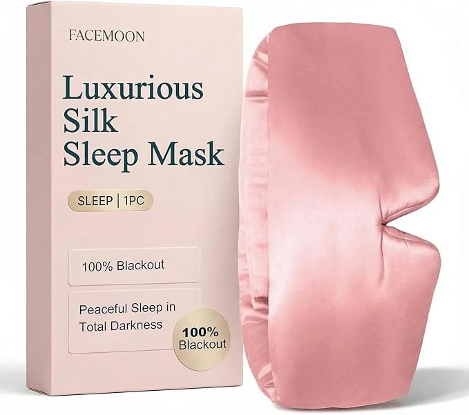 Secure Mulberry Silk Sleep Mask for Women Blackout Eye Mask for Sleeping Responsible