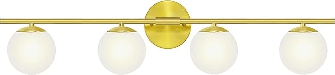 Dependable New Bathroom Vanity Light Fixtures Brushed Bronze Milk White Globe Glass Shade Reliable
