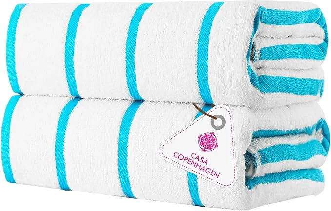 Trusted CASA COPENHAGEN Cabana Pool 2Pcs Egyptian Cotton XL Designer Bathsheet Excellent