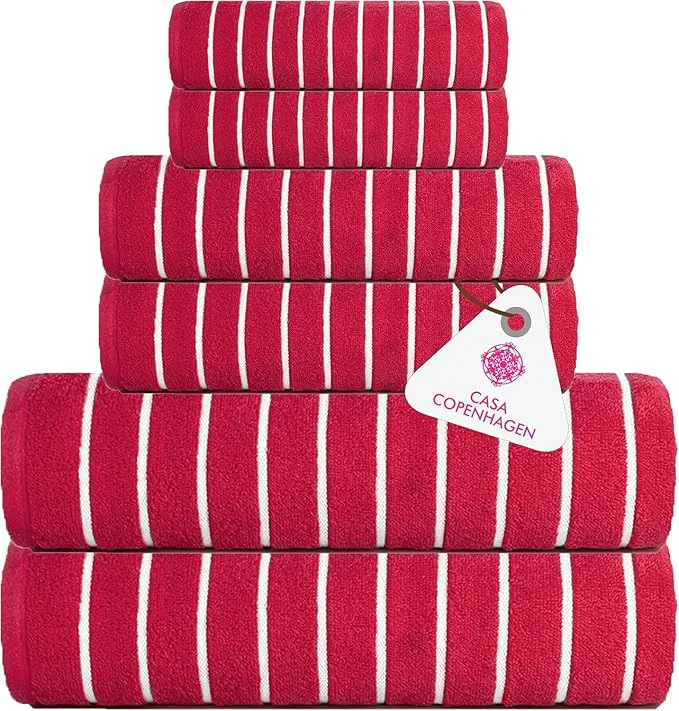 Lightweight CASA COPENHAGEN Ecstatic 6Pcs Egyptian Cotton Large Designer Towels Gift Green