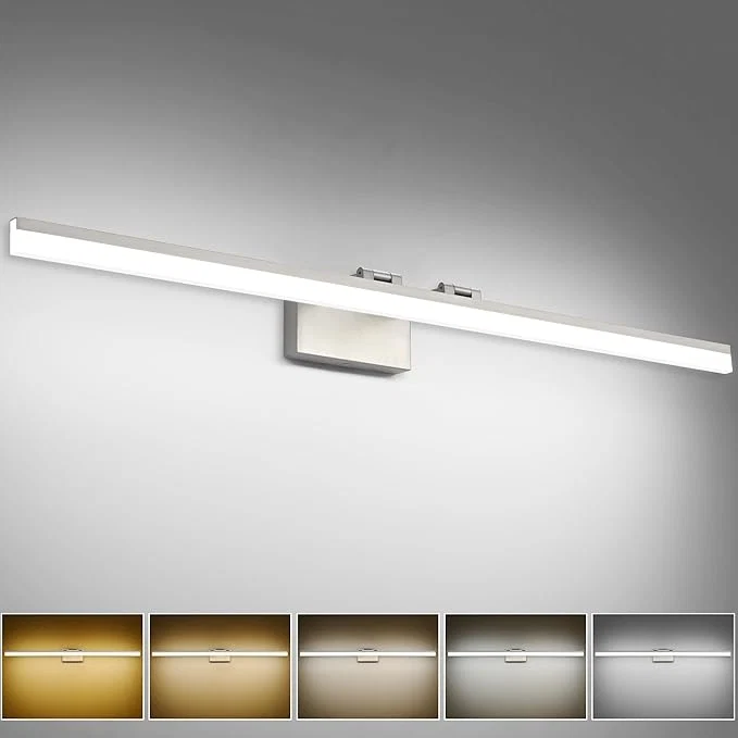 Soft SOLFART Vanity Lights for Bathroom Retractable 48 Inch 5CCT Brushed Nickel Led Proven