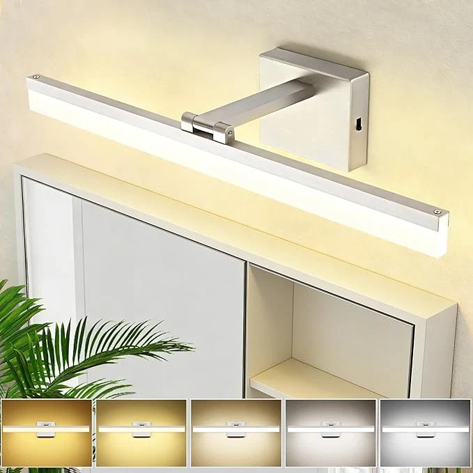 Versatile SOLFART 24 inch LED Vanity Lights Brushed Nickel Bathroom Light Fixture Quality