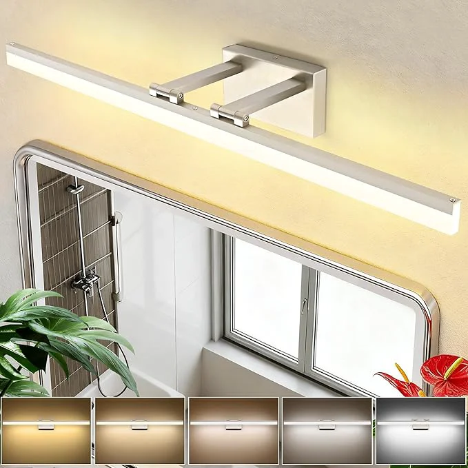 Trendy SOLFART 39.4 Inch 5 Color Temperature Dimmable Brushed Nickel Bathroom Light Convenient