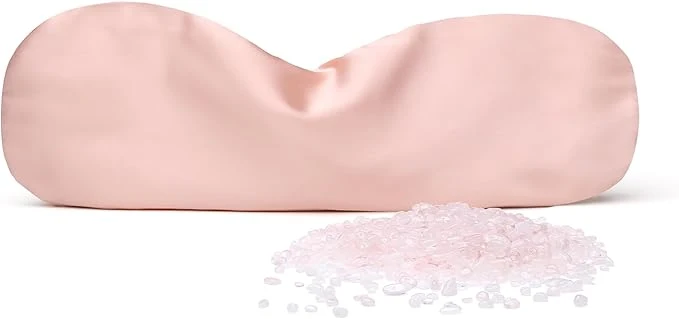 Exceptional Weighted Eye Pillow for Relaxation SPA and Travelling Natural Rose Quartz Healthy