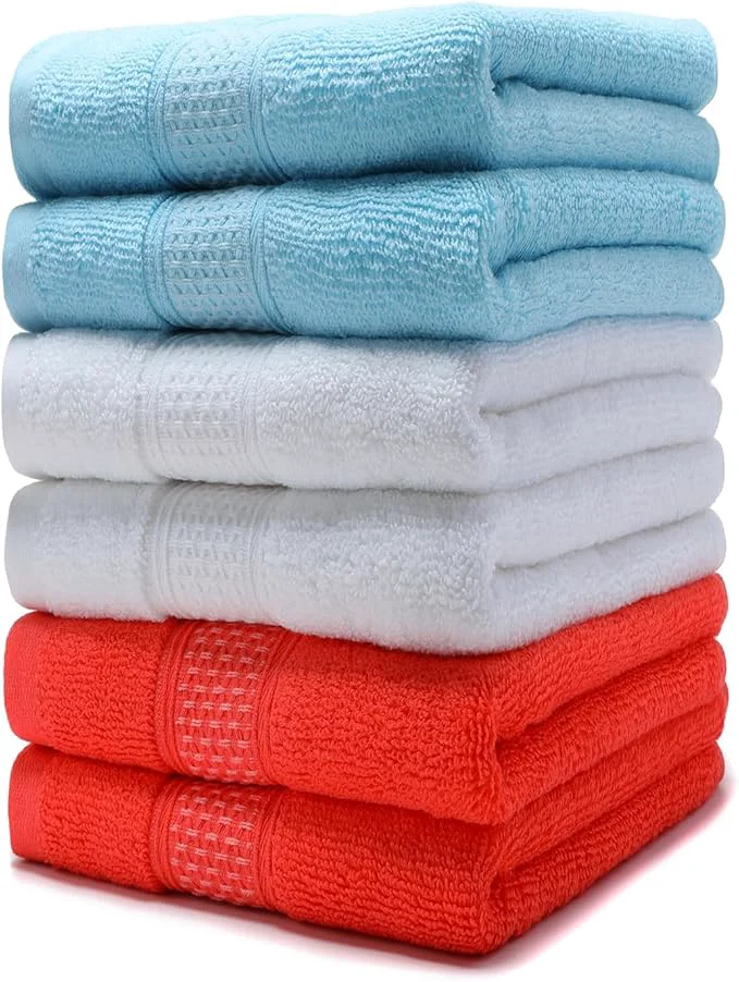 Innovative Cotton Hand Towels Set 6-Piece Set Super Absorbent Quick Drying Bathroom Reliable