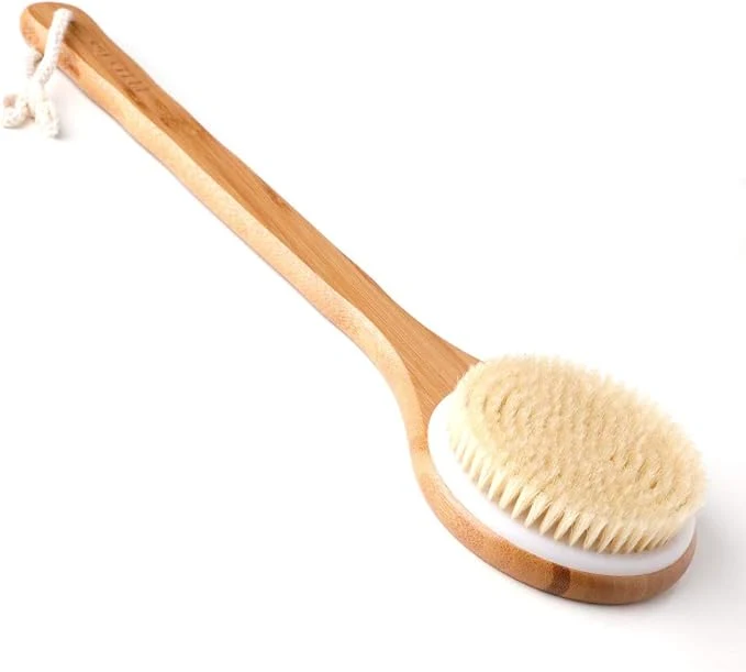 Practical Body Brush Dry Brushing Back Scrubber Shower Bath Brush Bamboo Wood Long Handle Outstanding