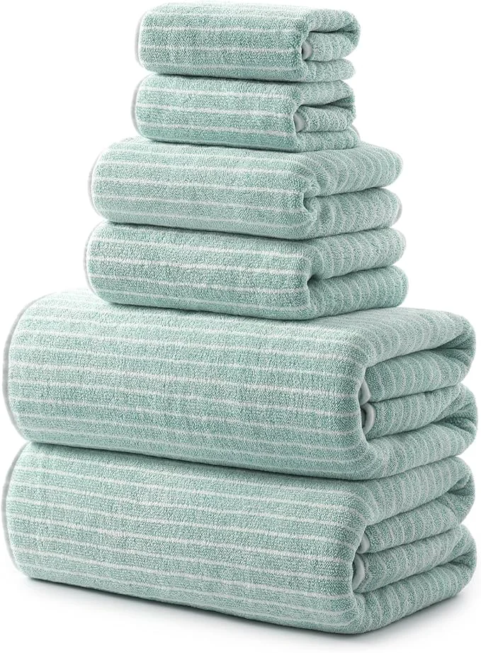 Excellent REDKISS Ultra Soft Bath Towels Set of 6 Large 35 x70 Microfiber Relaxed