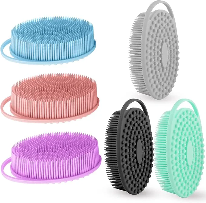 Stylish Silicone Body Scrubber 6 Pack Silicone Loofah Exfoliating Body Scrubber Soft Lightweight