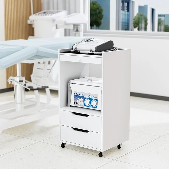 Minimalist Medical Carts with Wheels Crash Cart Ultrasound Trolley with Non-Slip Pads Luxury