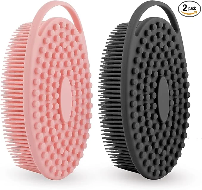 Carefully Designed Silicone Body Scrubber 2 Pack Silicone Loofah Exfoliating Body Scrubber Soft Elite