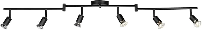 Lightweight Globe Electric 59693 6-Light Foldable Track Lighting Kit Matte Black Finish Comfortable