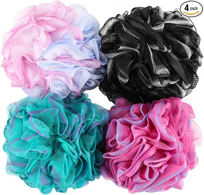 Clean BTYMS Loofah Sponge 60 Gram Shower Pouf Bath Scrunchies Shower Puff Exfoliating Carefully Designed