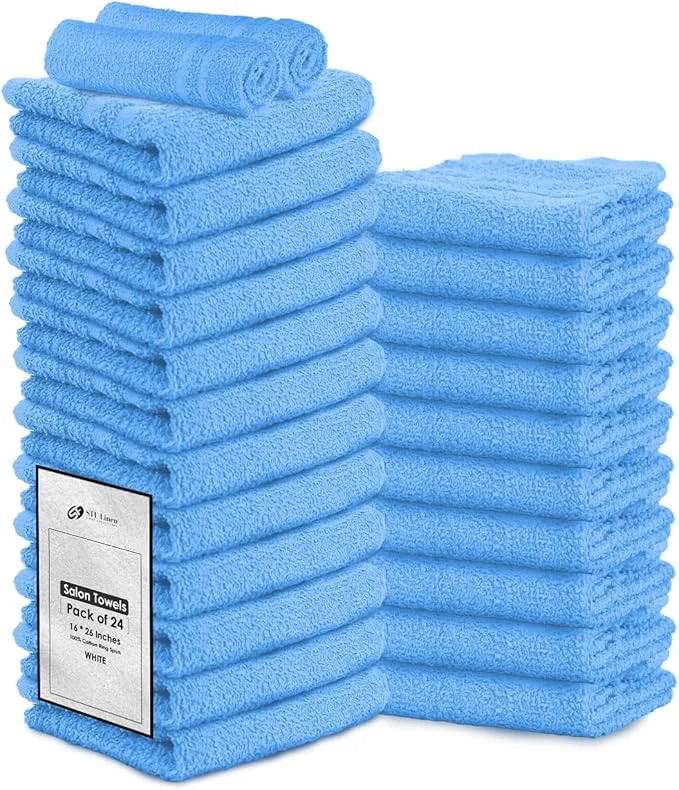 High-End Hand Towels Light Blue Economy Salon Towels Premium
