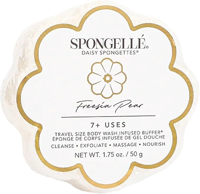 Smooth Spongellé sia Pear Daisy Spongette Bath Sponge Built-in Body Wash Body Environmentally Friendly