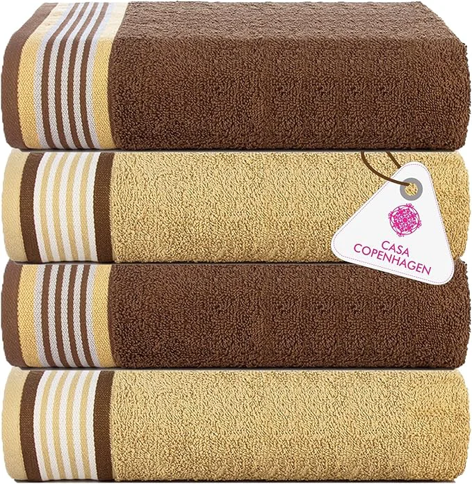 Durable CASA COPENHAGEN He She 4Pcs Egyptian Cotton Large Designer Towels Gift Elite