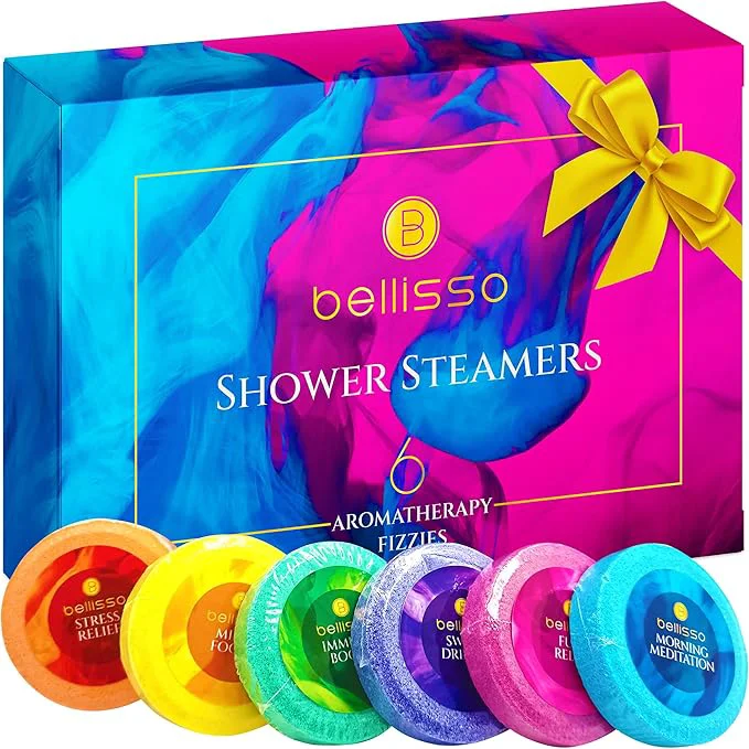 Original Aromatherapy Shower Steamers Gift Set Six Fizzies Reusable