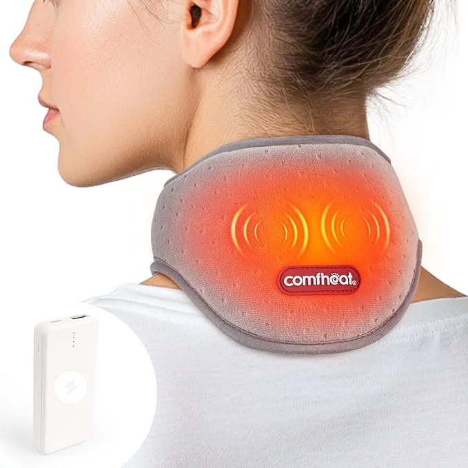Comfortable Cordless Neck Heating Pad with Vibration Massager Versatile
