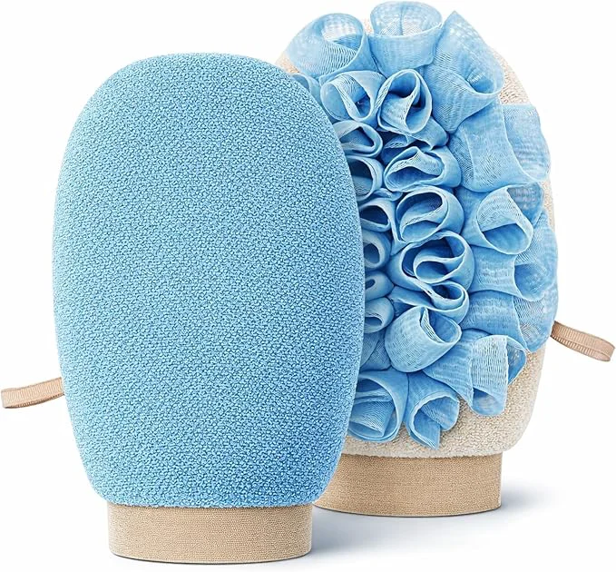 Excellent 2-in-1 Exfoliating Glove for Self Tan Removal Daily Shower Dual-Sided Korean Organic