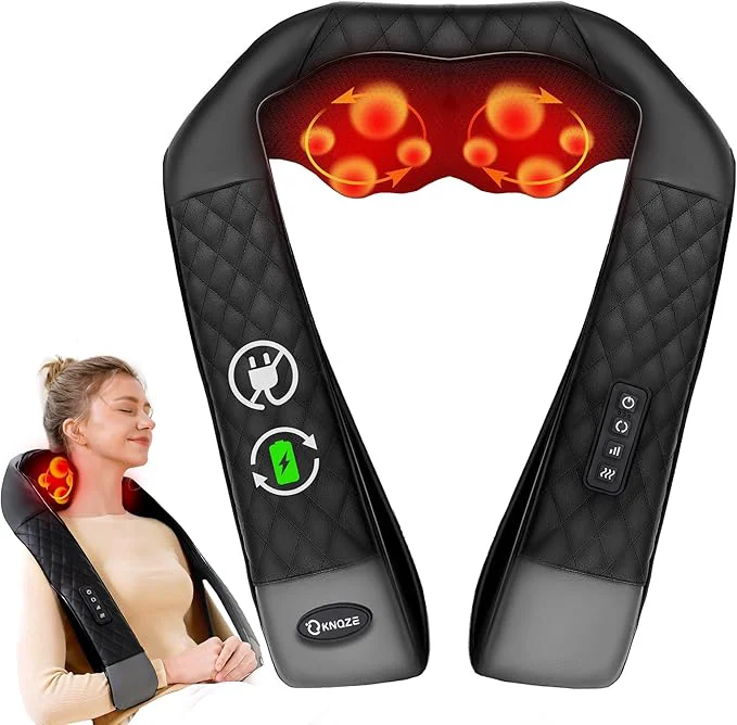 Durable KNQZE Shiatsu Cordless Neck and Back Massager Classic