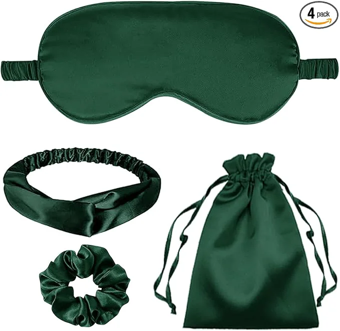 Practical 4Pcs Silk Sleep Masks Satin Eye Mask Silky Eyes Cover Blindfold Eyeshade Traditional