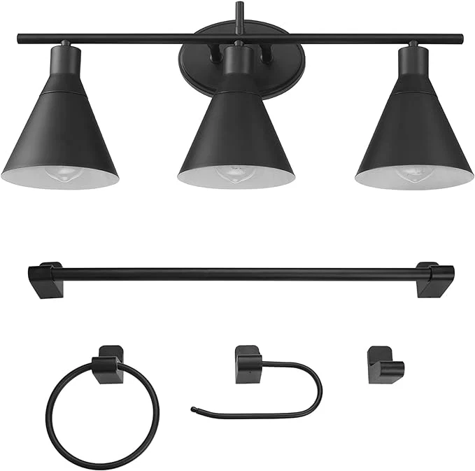Quality Globe Electric 52060 Tristan 5-Piece All-In-One Bathroom Set Matte Black Sustainable