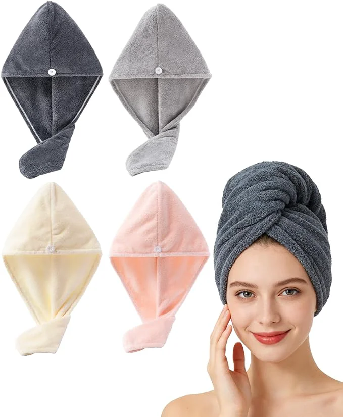 Detailed Lumimi Microfiber Hair Towel Wrap 4 Pack Exclusive