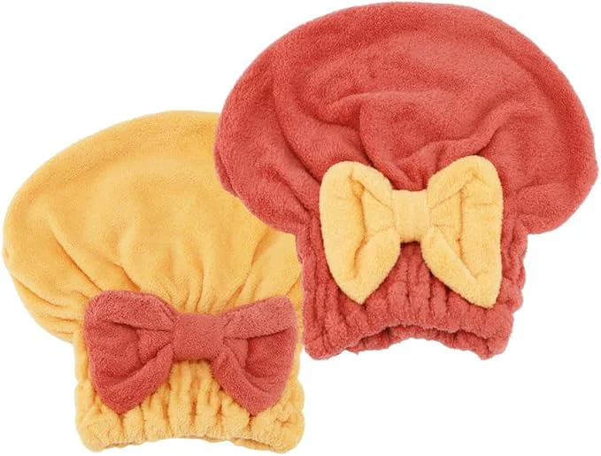 Functional 2Pcs Microfiber Hair Towel Wrap Modern