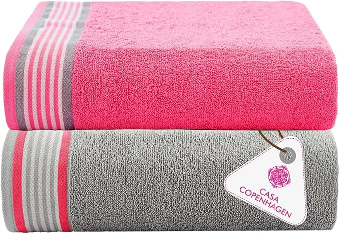Original CASA COPENHAGEN He She 2Pcs Egyptian Cotton Large Designer Bathsheet Sophisticated