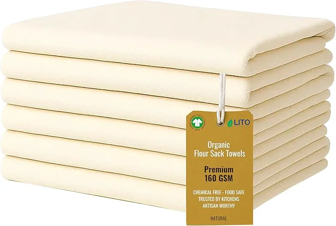 Solid Flour Sack Towels Tea Towel for Crafts Kitchen Dish Cotton Blank Towel for Prestigious