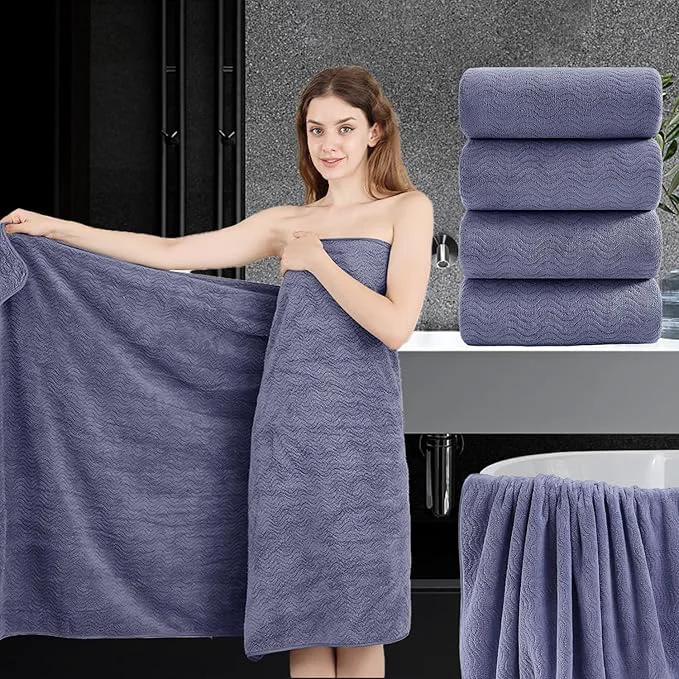 Elite 4 Piece Extra Large Bath Towel 35 x70 Oversized Bath Sheet Bath Towel Set Organic