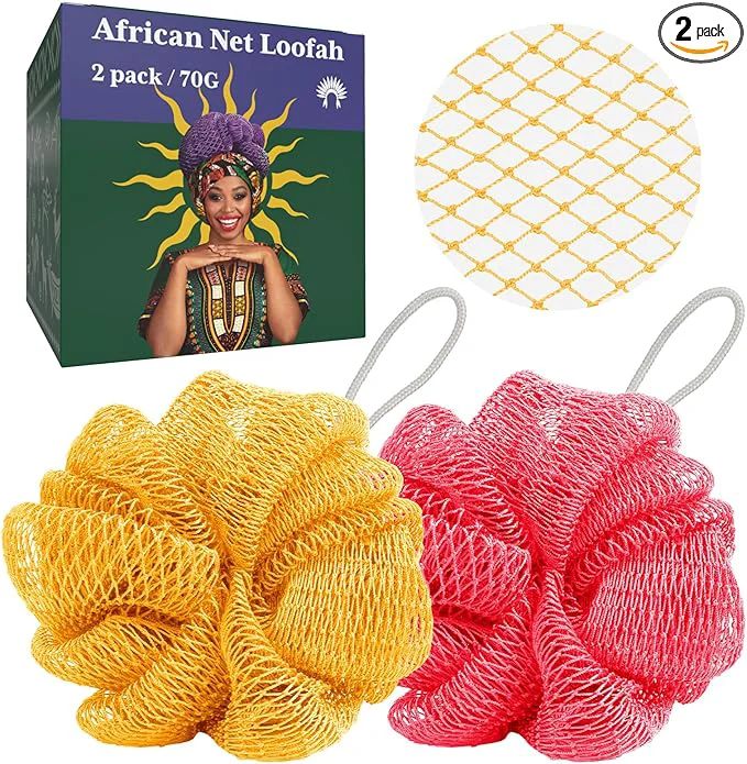 Casual Bathway Loofah Bath Sponge 2 Pack African Net Sponge Exfoliating Classic