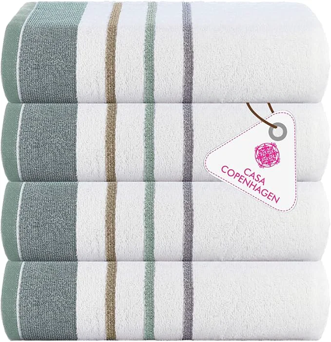 Functional CASA COPENHAGEN White Bay 4Pcs Egyptian Cotton Large Designer Towels Gift High-End