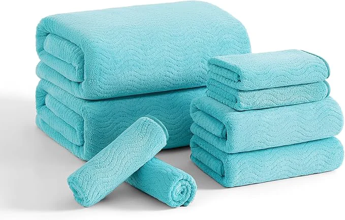 Efficient 8 Piece Bath Towel Set 2 Oversized Large Bath Sheet 2 Hand Towels 4 Casual