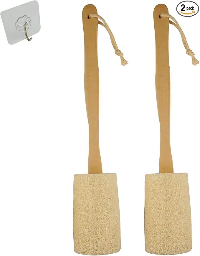 Contemporary Back Loofah Scrub Loofah Sponge Long Handle Loofah Shower Bath Brush On a Stick Practical