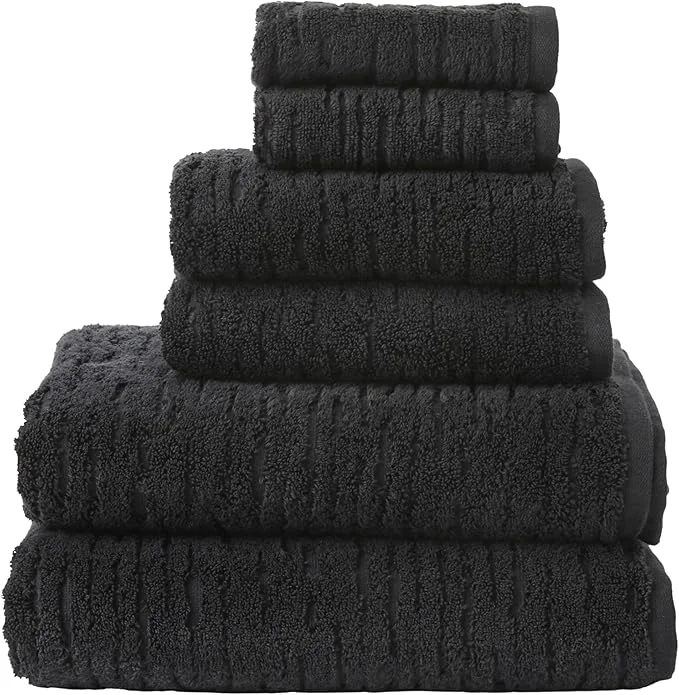 Solid SKL Home CloudSoft Cotton Luxury 6-Piece Towel Set 600 GSM Ultra Plush Healthy