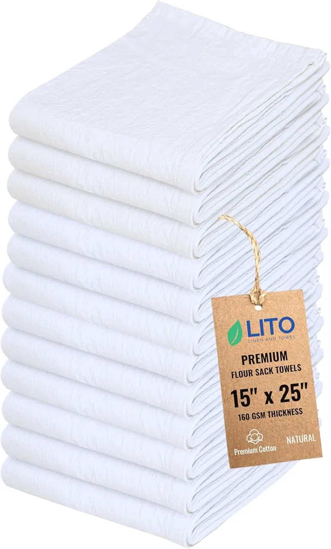Practical Flour Sack Towels Tea Towel for Crafts Kitchen Dish Cotton Blank Towel for Exceptional