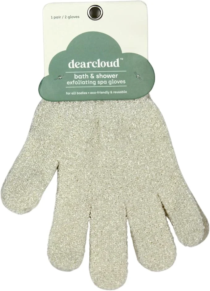 Expertly Made dearcloud Bath Shower Exfoliating Spa Gloves – Reusable Exfoliating Body