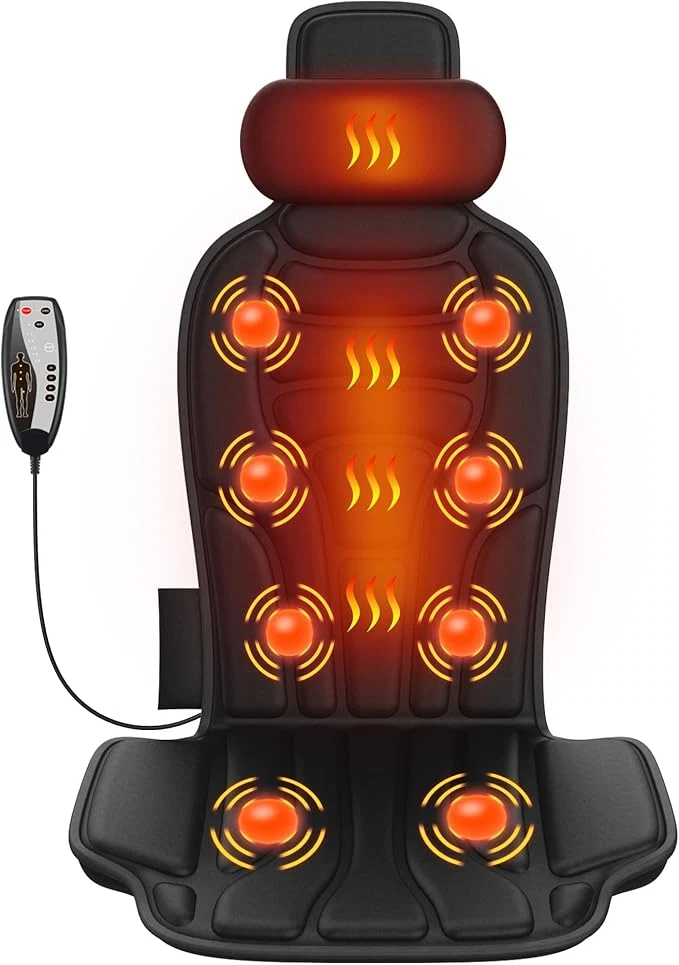 Sustainable Back Massager with Heat，Vibration Massage Chair Pad with 5 Massage Modes Convenient