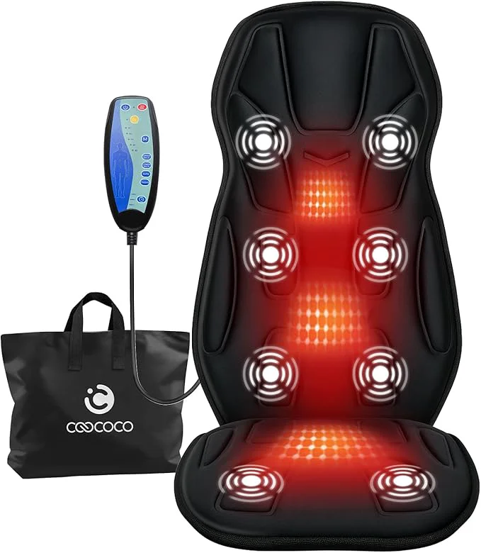 Sophisticated CooCoCo Back Massager with Heat 8 Vibrating Motors Back Massager Superior