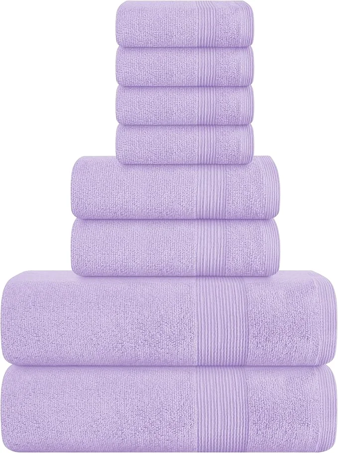 Fast Belizzi Home 8 Piece Towel Set Ring Spun Cotton 2 Bath Towels 27×54 Trusted