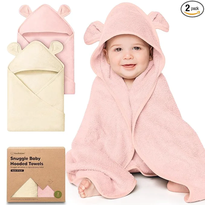 World-Class KeaBabies 2-Pack Hooded Baby Towels Eco-Friendly