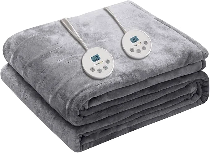 Next-Generation Wapaneus Heated Blanket Electric King Size 90 x100 -Dual Control Durable
