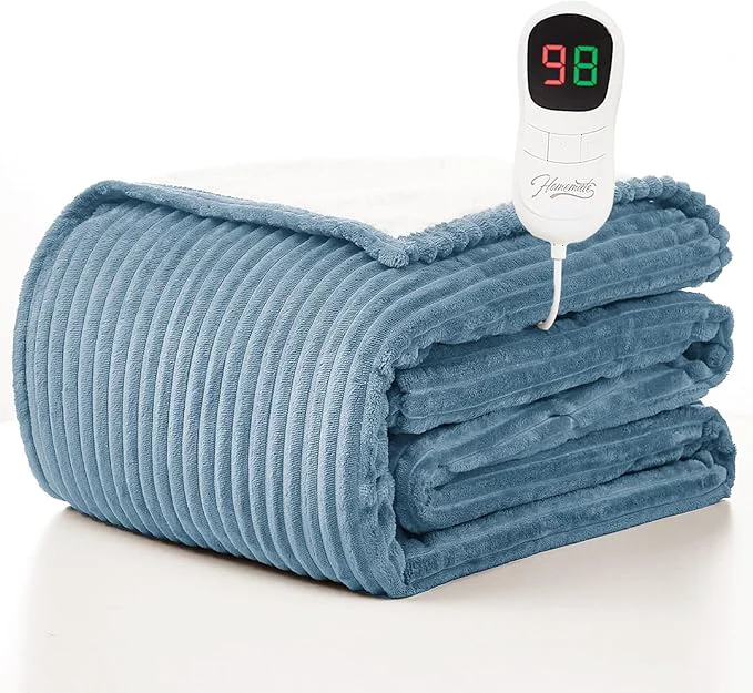 Solid Homemate Heated Blanket Electric Throw Soft