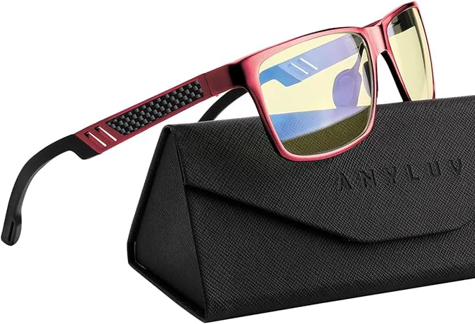 Certified ANYLUV Blue Light Blocking Glasses Men Computer Gaming Glasses Lightweight Natural