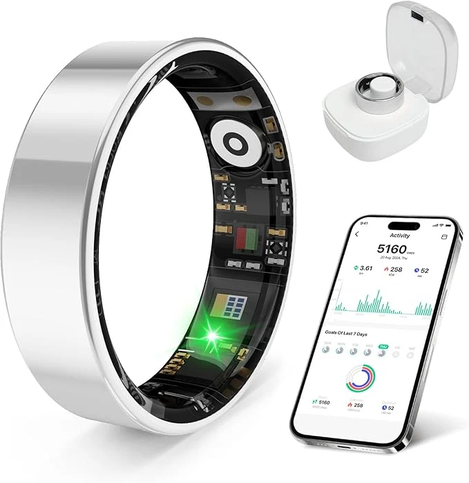 Smart Health Ring Featuring Stress and Sleep Monitoring Functions Compatible Fashionable